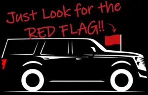 Red Flag Silhouette Trimmed Red Flag Car Pickup