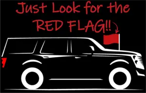 Sillhouette Close Red Flag Red Flag Car Pickup